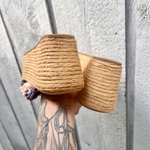 FREE PEOPLE Highline Platform Purple Espadrille Sandals Women’s Size 37 / 6.5 - Picture 6 of 8